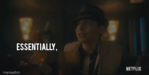Two Men Sitting At A Table With The Words We 'Re Screwed On The Screen GIF