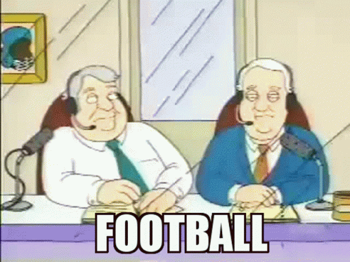 Two Men Sitting At Table Football GIF