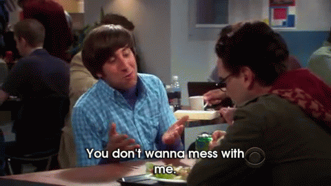 Two Men Sitting At Table Saying You Don't Wanna Mess With Me GIF