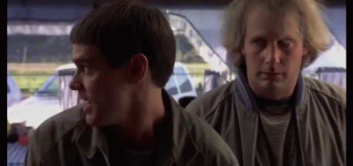 Two Men Sitting in Car Making Funny Face