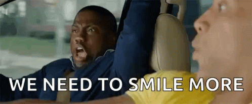 Two Men Sitting In Car We Need To Smile More GIF
