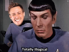 Two Men Sitting Saying Totally Illogical GIF