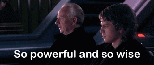 Two Men Sitting With So Powerful And Wise GIF