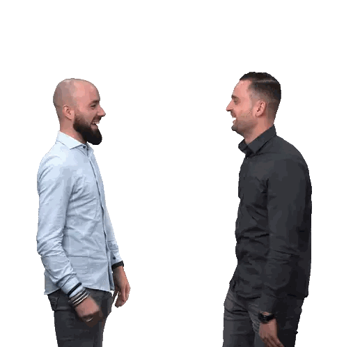 Two Men Smiling Together