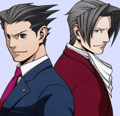 Two Men Standing Back To Back One Wearing Red Jacket GIF
