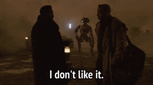Two Men In Front Of Robot Saying I Don T Agree With It GIF