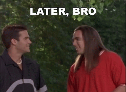 Two Men Standing One Saying Later Bro GIF