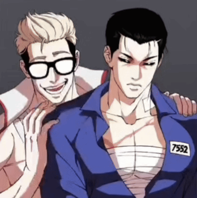 Two Men Standing, One With Chest Bandage GIF