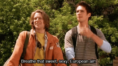 Two Men Talking About European Air GIF