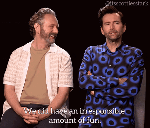 Two Men Talking About Fun