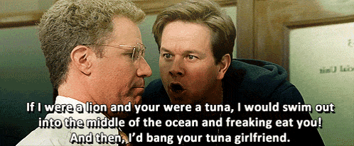 Two Men Talking If I Were A Lion And You Were A Tuna GIF