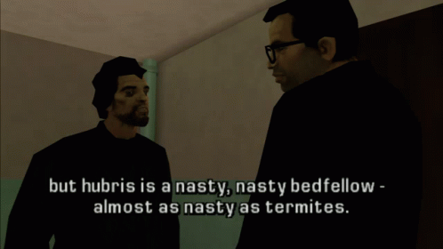 Two Men Talking in Video Game Scene