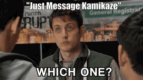 Two Men Talking Just Message Kamikaze
