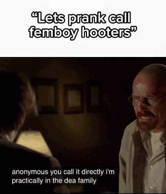 Two Men Talking Lets Prank Call Femboy Hooters GIF