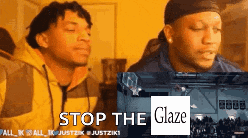 Two Men Watching Basketball Game Stop The Glaze