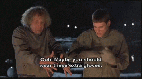 Two Men Wearing Gloves GIF