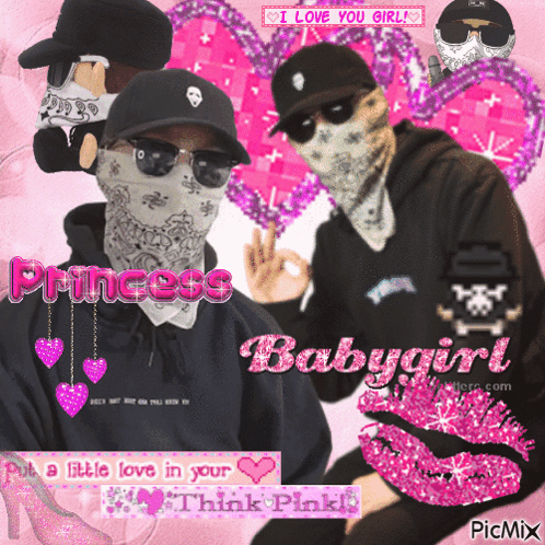 Two Men With Bandanas And Princess Babygirl GIF
