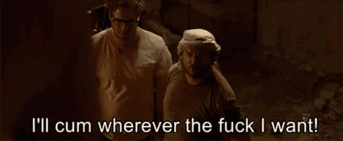 Two Men With I'll Cum On Your Fucking Art