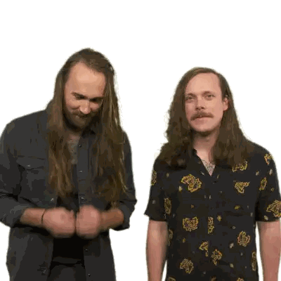 Two Men with Long Hair and Tattoo