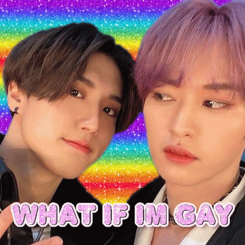 Two Men With Purple Hair Saying What If I'm Gay