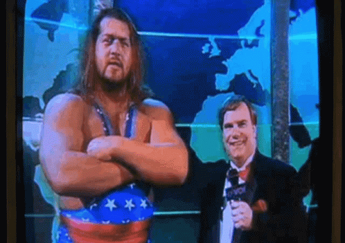 Two Men With World Map And Microphone GIF