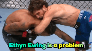 Two Men Wrestling in Cage Ethyn Ewing Is a Problem