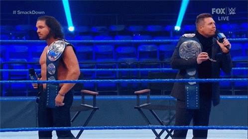 Two Men Wrestling in Ring