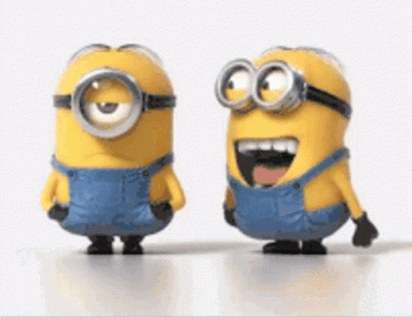 Two Minions in Blue Overalls