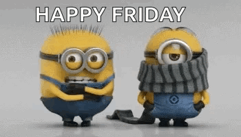Two Minions Standing for Happy Friday