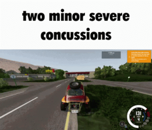 Two Minor Severe Concussions Car Crash Meme GIF