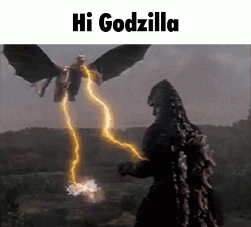 Two Monsters Fighting With Hi Godzilla
