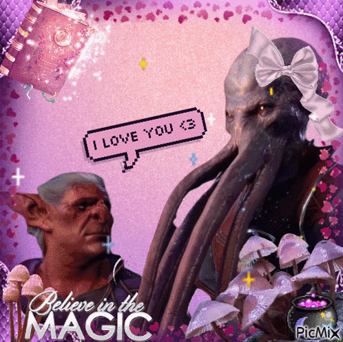 Two Monsters Saying I Love You