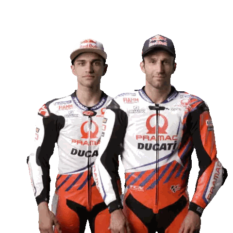 Two Motorcycle Racers in Ducati Jackets