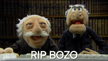 Two Muppets By Bookshelf Rip Bozo GIF