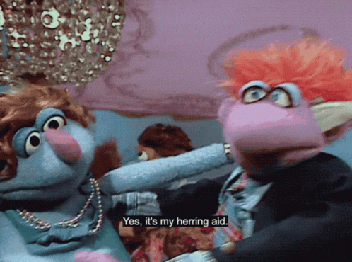Two Muppets Saying Yes It's My Herring Aid GIF