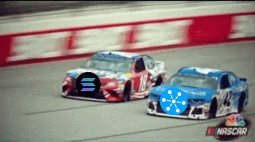 Two NASCAR Cars Racing