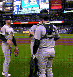 Two New York Baseball Players GIF