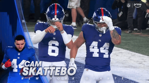 Two New York Giants Football Players