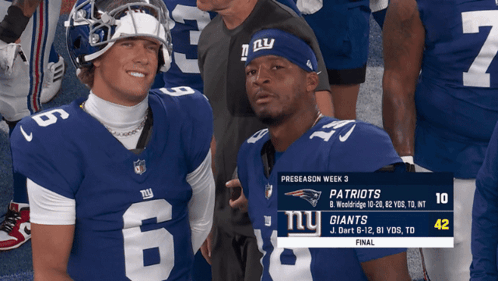 Two New York Giants Players Posing
