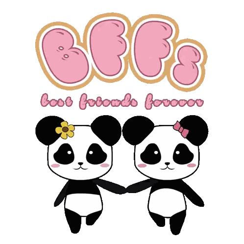 Two Panda Bears Holding Hands Best Friends Forever