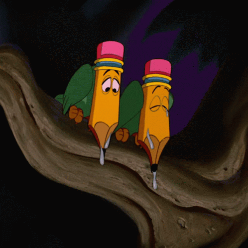 Two Pencil Crying GIF