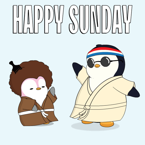 Two Penguins Happy Sunday GIF