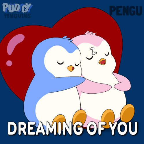 Two Penguins Hugging Dreaming Of You GIF