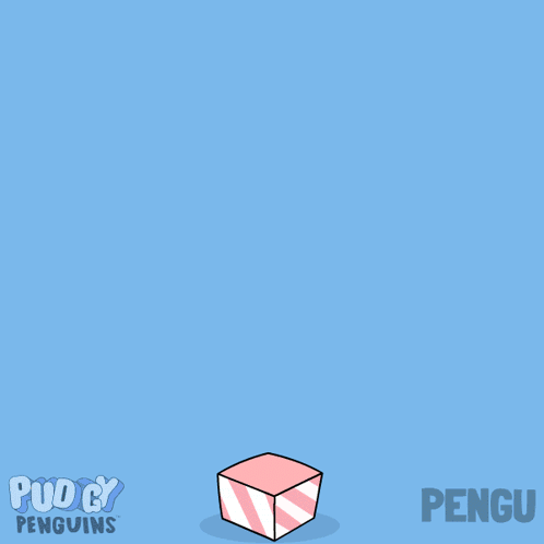 Two Penguins Jumping Out Of Box Saying Happy Birthday GIF