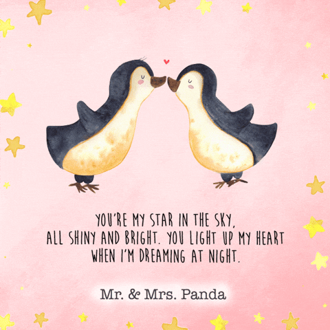 Two Penguins Kissing Mr. And Mrs. Panda Quote GIF