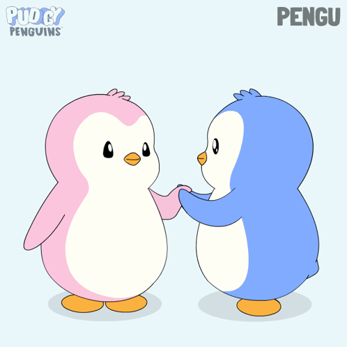 Two Penguins Kissing Pengu