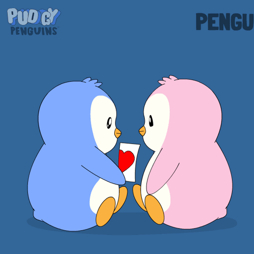 Two Penguins Kissing Saying Pengu