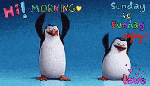 Two Penguins Standing Together GIF