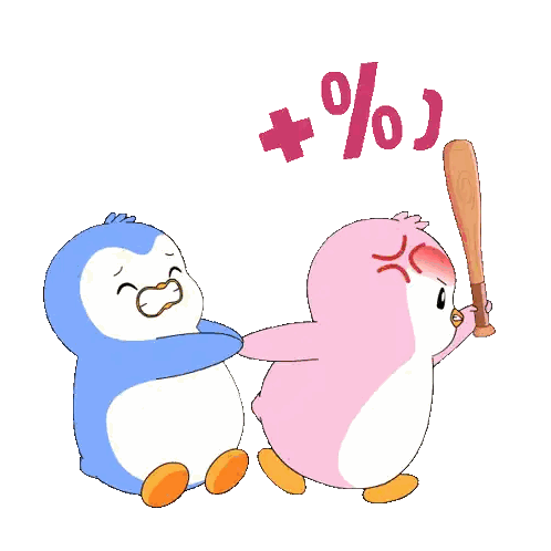 Two Penguins Standing With Bat