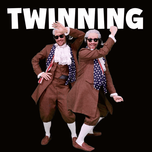 Two Penguins Wearing Helmets Dancing Twinning